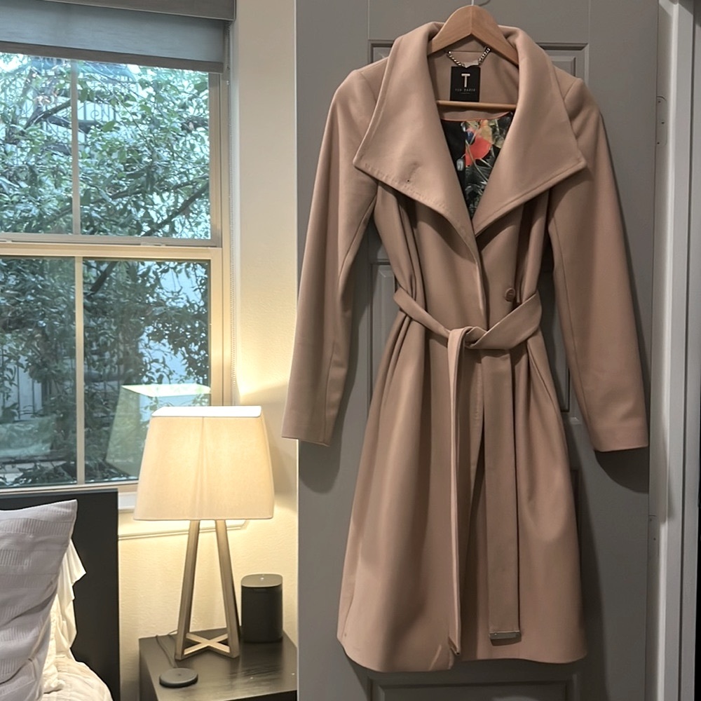 Ted Baker London Wool Coat - Blush Nude - Size 0